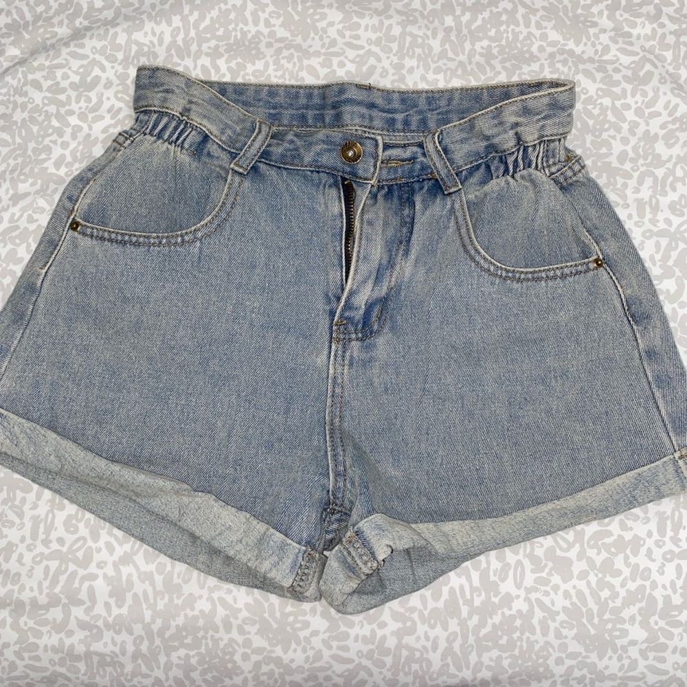 high waist denim shorts